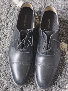 Salvatore Ferragamo Mens Black Captoe Oxfords Sz US.12 UK11 Lace Up Made in taly